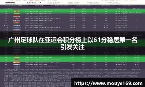 广州足球队在亚运会积分榜上以61分稳居第一名引发关注